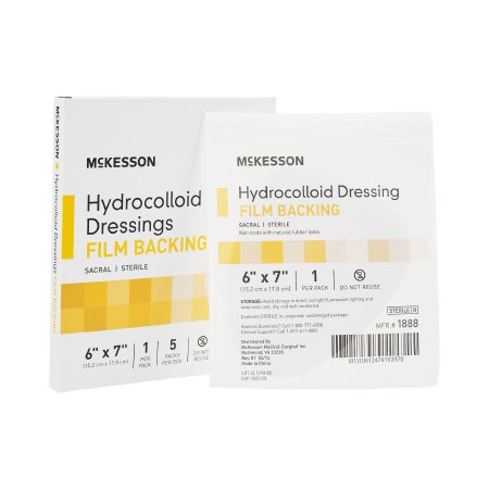 McKesson Brand 1888 Hydrocolloid Dressing McKesson 6 X 7 Inch Sacral