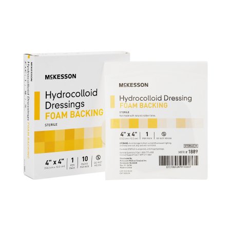 McKesson Brand 1889 Hydrocolloid Dressing McKesson 4 X 4 Inch Square