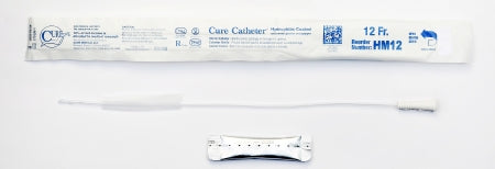 Cure Medical  HM12 Urethral Catheter Cure Catheter Straight Tip Hydrophilic Coated Plastic 12 Fr. 16 Inch