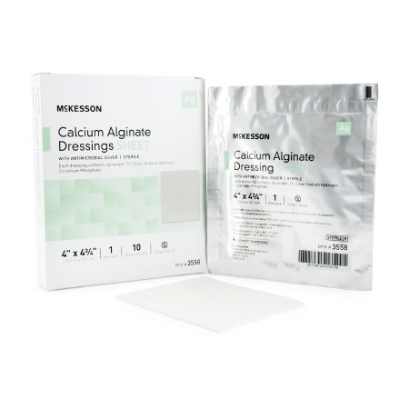 McKesson Brand 3558 Silver Alginate Dressing McKesson 4 X 4-3/4 Inch Rectangle Sterile