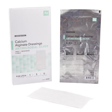 McKesson Brand 3559 Silver Alginate Dressing McKesson 4 X 8 Inch Rectangle Sterile