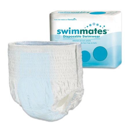 Principle Business Enterprises 2845 Unisex Adult Bowel Containment Swim Brief Swimmates Pull On with Tear Away Seams Medium Disposable Moderate Absorbency