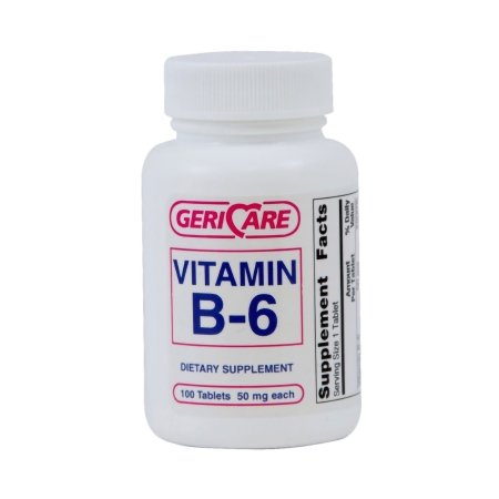 Geri-Care  853-01-GCP Vitamin Supplement Geri-Care Vitamin B6 50 mg Strength Tablet 100 per Bottle