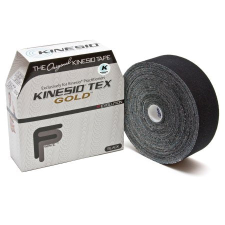 KMS LLC  GKT45125FP Kinesiology Tape Kinesio Tex Gold FP Black 2 Inch X 34 Yard Cotton NonSterile