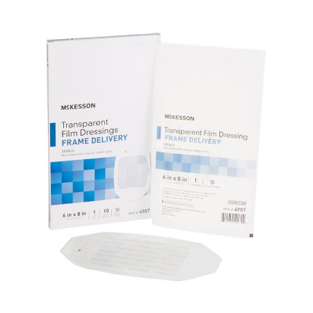 McKesson Brand 4987 Transparent Film Dressing McKesson 6 X 8 Inch Frame Style Delivery Octagon Sterile