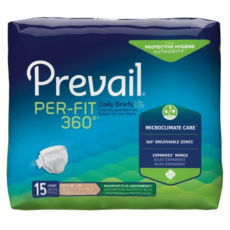 First Quality PFNG-014 Unisex Adult Incontinence Brief Prevail Per-Fit 360° X-Large Disposable Heavy Absorbency