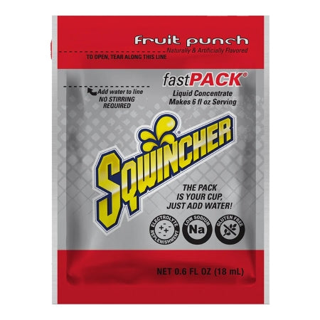 R3 Safety 33170012 Oral Electrolyte Solution Sqwincher Fast Pack Fruit Punch Flavor 0.6 oz. Electrolyte