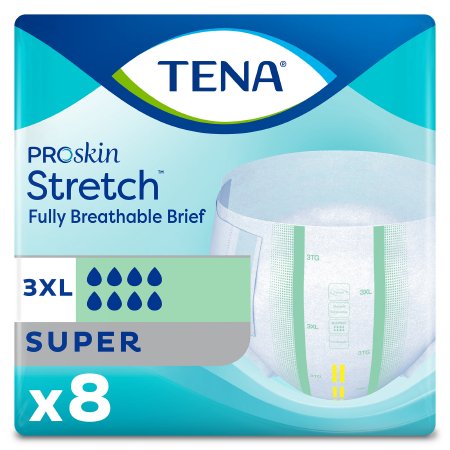 Essity HMS North America Inc 61391 Unisex Adult Incontinence Brief TENA ProSkin Stretch Super 3X-Large Disposable Heavy Absorbency