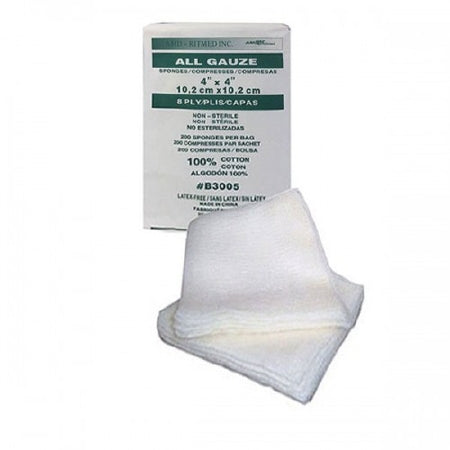 AMD Ritmed  B3005 Gauze Sponge All Gauze 4 X 4 Inch 20 per Pack NonSterile 8-Ply Square