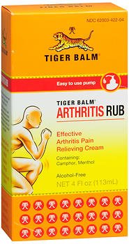 Prince of Peace Enterprises  62003042204 Topical Pain Relief Tiger Balm Arthritis Rub 11% - 11% Strength Camphor / Menthol Cream 4 oz.