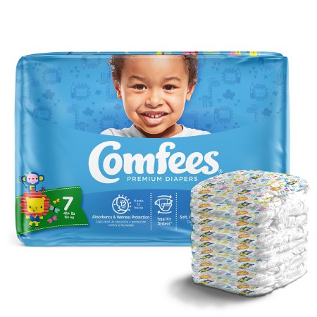 Attends Healthcare Products CMF-7 Unisex Baby Diaper Comfees Size 7 Disposable Moderate Absorbency