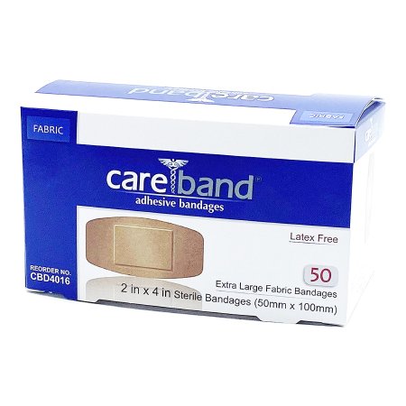 ASO Corp  CBD4016-012-00 Adhesive Strip Careband 2 X 4 Inch Fabric Rectangle Tan Sterile