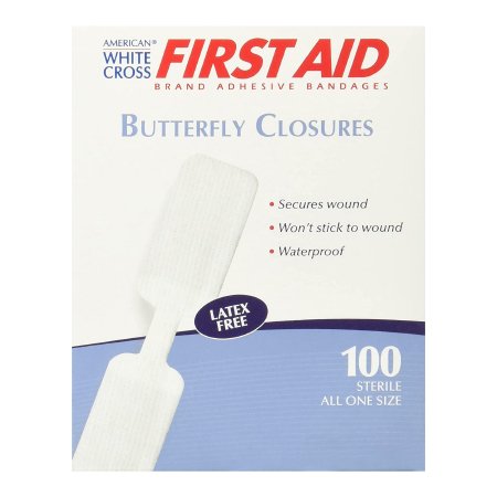 Medique Products  60333 Skin Closure Strip First Aid Brand 1/2 X 2-3/4 Inch Nonwoven Material Butterfly Closure White