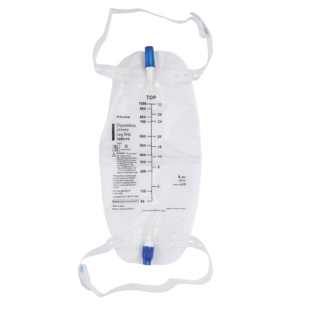 McKesson Brand 4605 Urinary Leg Bag McKesson Anti-Reflux Valve Sterile 1000 mL Vinyl