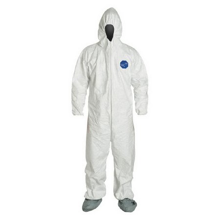 Grainger 4T050 Coverall with Hood DuPont Tyvek 400 X-Large White Disposable NonSterile