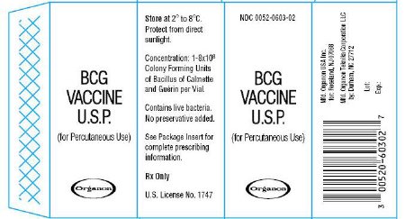 Schering Plough  00052060302 TICE BCG Tuberculosis Vaccine Bacillus Calmette-Guérin (BCG) Live, Preservative Free 50 mg Injection Single-Dose Vial 2 mL