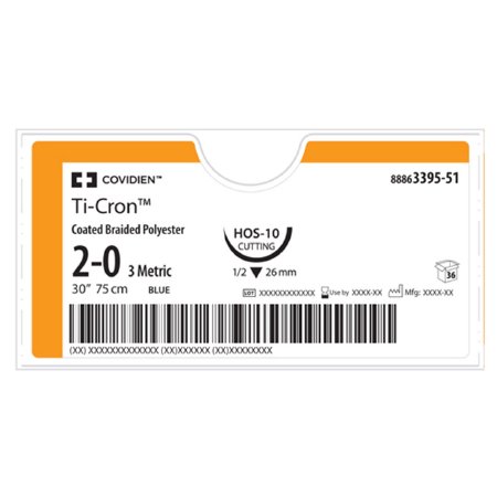 Covidien  88863003-32 Nonabsorbable Suture without Needle TiCron Polyester Braided Size 4-0