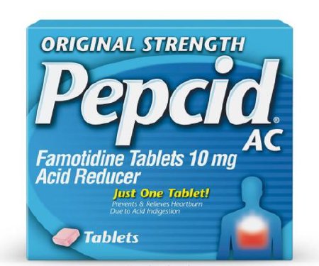 J & J Sales  16837087220 Antacid Pepcid AC 10 mg Strength Tablet 30 per Box