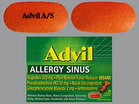 Glaxo Consumer Products  00573018810 Allergy Relief Advil 200 mg Strength Caplet 20 per Box