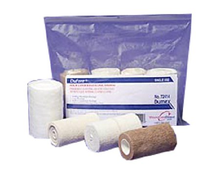 Derma Sciences  72414 4 Layer Compression Bandage System Dufore Self-Adherent Closure Tan / White Sterile Standard Compression