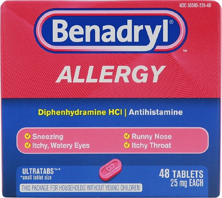 Johnson & Johnson Consumer  10312547171363 Itch Relief Benadryl 25 mg Strength Tablet 48 per Box Box