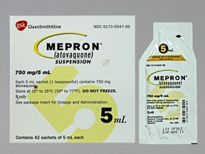 Glaxo Consumer Products  00173054700 Mepron Atovaquone 750 mg / 5 mL Suspension Single-Dose Packet 5 mL 42 Packets