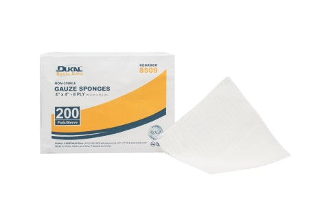 Dukal  8509 Gauze Sponge Dukal 4 X 4 Inch 200 per Pack NonSterile 8-Ply Square