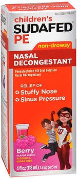 J & J Sales  50580078404 Children's Nasal Decongestant Children's Sudafed PE 2.5 mg / 5 mL Strength Liquid 4 oz.