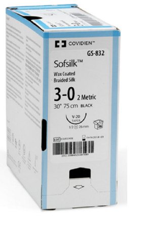 Covidien  S-316 Nonabsorbable Suture without Needle Sofsilk Silk Braided Size 0