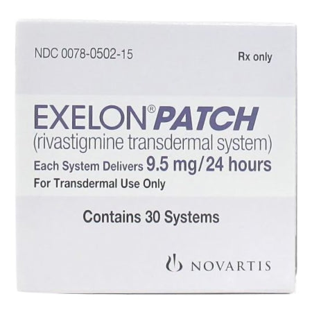 Novartis  00078050215 Exelon Rivastigmine 9.5 mg Patch Carton 30 Patches