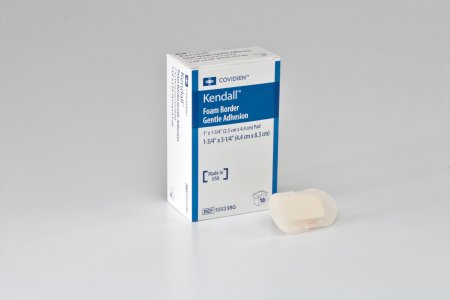 Cardinal  55523BG Foam Dressing Kendall Border Foam Gentle Adhesion 1-3/4 X 3-1/4 Inch With Border Film Backing Silicone Adhesive Rectangle Sterile