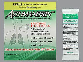 Nephron Pharmaceutical  00487278401 Asthma Relief Refill Kit Asthmanefrin 11.25 mg Strength Inhalation Solution 30 per Box