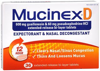 Adams Respiratory Therapeutics  63824005736 Cold and Cough Relief Mucinex 600 mg - 60 mg Strength Tablet 36 per Box