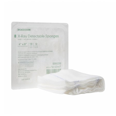 McKesson Brand 16-42447 Gauze Sponge McKesson 4 X 8 Inch 10 per Tray Sterile 16-Ply Rectangle