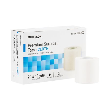 McKesson Brand 100202 Medical Tape McKesson White 2 Inch X 10 Yard Silk-Like Cloth NonSterile