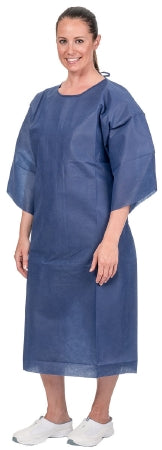 Aspen Surgical Products 0456P Patient Exam Gown One Size Fits Most Blue Disposable