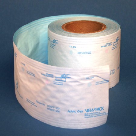 Medical Action Industries  410S Sterilization Roll View Pack Ethylene Oxide (EO) Gas / Steam 3 Inch X 100 Foot Transparent / White Heat Seal Paper / Film