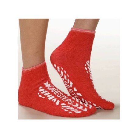 Alba Healthcare 80192 Fall Management Slipper Socks CARE-STEPS X-Large Red Ankle High