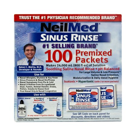 Neilmed Products  05928000200 Saline Nasal Rinse Refill Kit Neilmed Sinus Rinse 100 Packets