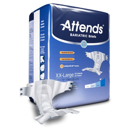 Attends Healthcare Products DD50 Unisex Adult Incontinence Brief Attends Bariatric 2X-Large Disposable Heavy Absorbency