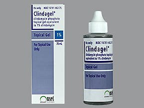 Valeant Pharmaceuticals  16781046275 Clindagel Clindamycin Phosphate 1% Gel Bottle 75 mL