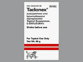 Leo Pharma  50222050106 Taclonex Calcipotriene / Betamethasone Dipropionate 0.005% - 0.064% Suspension Bottle 60 Gram