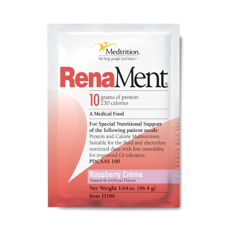 Medtrition/National Nutrition 11180 Oral Supplement RenaMent Raspberry Cream Flavor Powder 46.4 Gram Individual Packet