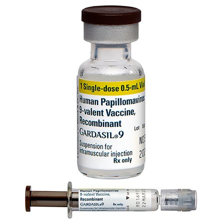 Merck  00006412102 Gardasil 9 Human Papillomavirus Vaccine (HPV) Indicated for People 9 to 45 Years of Age 20 mcg - 60 mcg / 0.5 mL Injection Prefilled Syringe Intramuscular