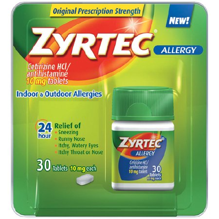 Johnson & Johnson Consumer  30312547204362 Allergy Relief Zyrtec 10 mg Strength Tablet 30 per Bottle