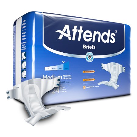 Attends Healthcare Products DDA20 Unisex Adult Incontinence Brief Attends Medium Disposable Heavy Absorbency