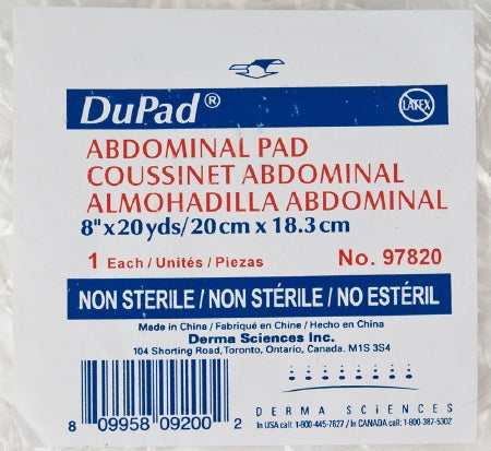 Gentell  97820 Abdominal Pad DuPad 8 Inch X 20 Yard 1 per Pack NonSterile 1-Ply Roll Shape