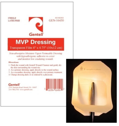 Gentell  GEN-16450 Transparent Film Dressing Gentell MVP 4 X 5 Inch Frame Style Delivery Rectangle Sterile