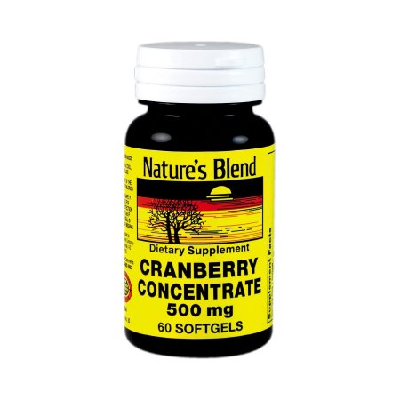 National Vitamin Company  54629000020 Herbal Supplement Nature's Blend Cranberry Concentrate 500 mg Strength Softgel 60 per Bottle Cranberry Flavor