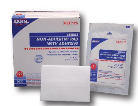 Dukal  124 Non-Adherent Dressing with Adhesive Dukal 2 X 3 Inch Cotton Rectangle White Sterile